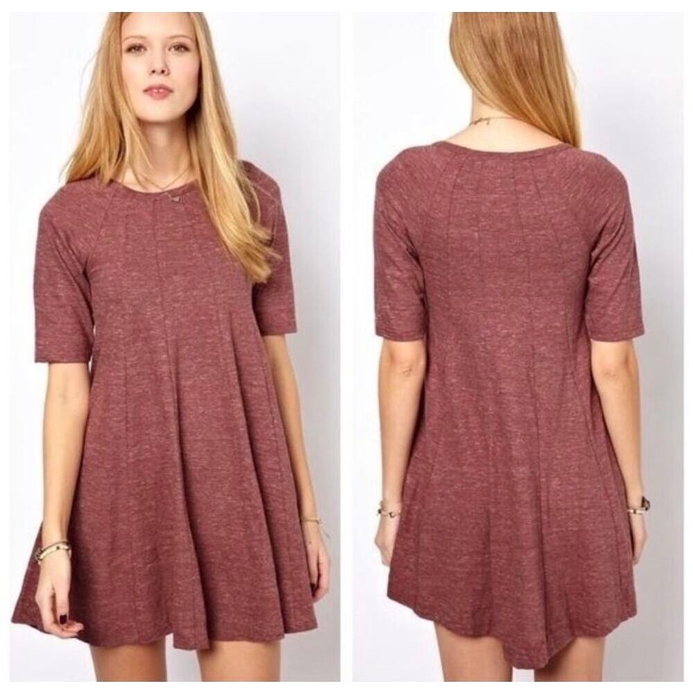 Ganni Winter Jersey Swing Mini Dress Muted Purple - Heathered Cotton
